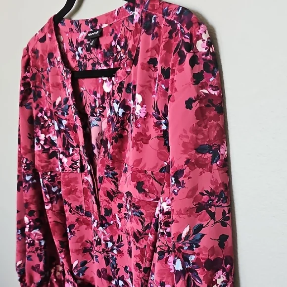 Torrid Romantic Floral Shirtdress Crepe de Chine Pink Floral Dress 0X - Picture 9 of 13